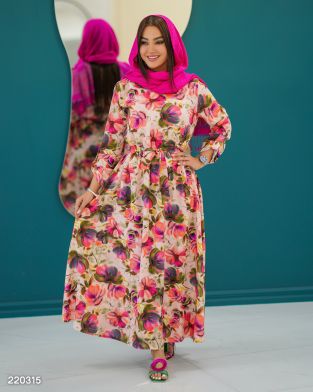 پیراهن ساحلی مدل رنگین کد 2203