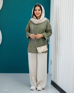 شومیز جلو بسته مدل کارنا کد 2244