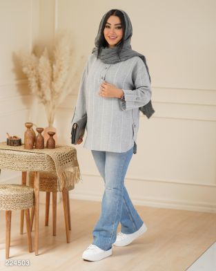 شومیز جلو بسته مدل آلنام کد 2245
